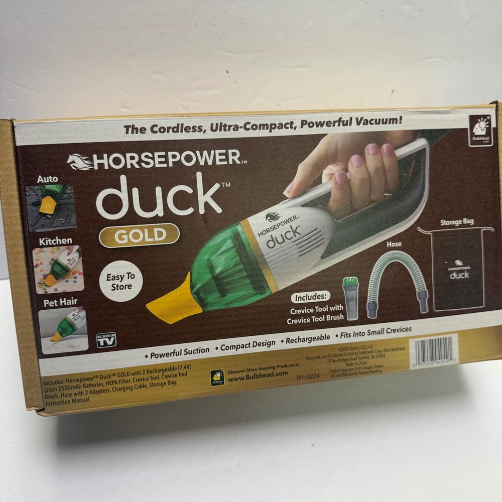 New Horsepower Duck Vacuum Gold Cordless Compact Handheld Rechargeable